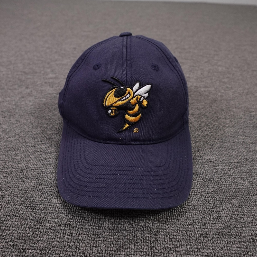 Georgia Tech Yellow Jackets Hat Cap Strap Back Mens Medium Blue NCAA Outdoor Cap